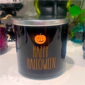 Black Happy Halloween Rae Dunn Spiced Pumpkin 24 Oz 3 Wick Candle Decor